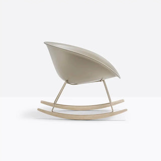 Pedrali Gliss 350 Swing rocking chair with technopolymer shell and steel/ash sled frame