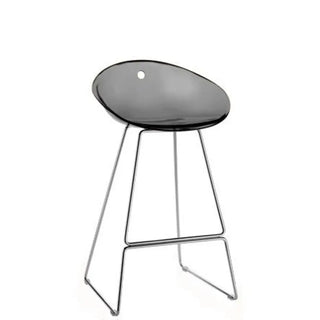 Pedrali Gliss steel stool with sled base and polycarbonate shell