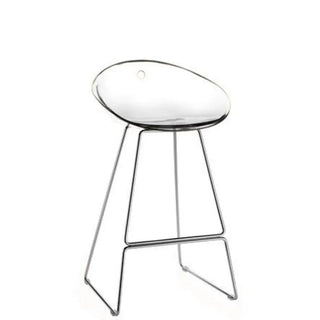 Pedrali Gliss steel stool with sled base and polycarbonate shell