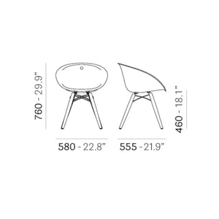 Pedrali Gliss lounge chair with ash legs