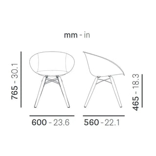 Pedrali Gliss lounge chair with ash legs