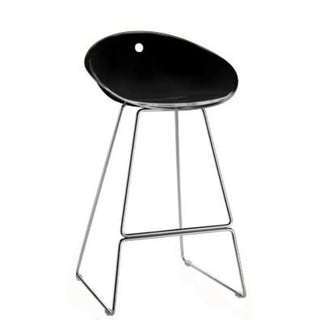Pedrali Gliss steel stool with sled base and polycarbonate shell