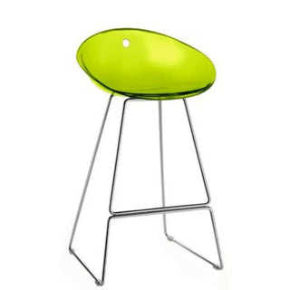 Pedrali Gliss steel stool with sled base and polycarbonate shell