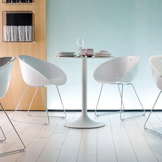 Pedrali Gliss armchair with steel sled base