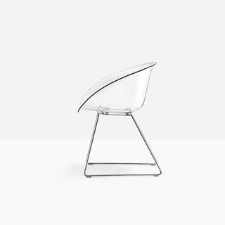 Pedrali Gliss armchair with steel sled base Chromed CR Transparent TR - Buy now on ShopDecor - Discover the best products by PEDRALI design
