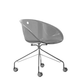 Pedrali Gliss 968 swivel armchair with polycarbonate shell and steel frame