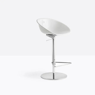 Pedrali Gliss 970 polycarbonate swivel stool with adjustable seat and steel frame