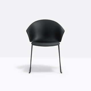 Pedrali Grace 411 armchair with polypropylene shell and steel sled frame
