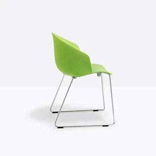 Pedrali Grace 411 armchair with polypropylene shell and steel sled frame