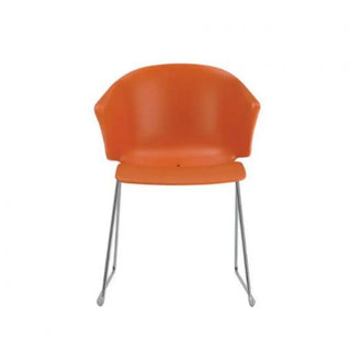 Pedrali Grace 411 armchair with polypropylene shell and steel sled frame