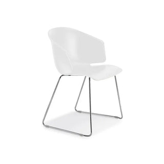Pedrali Grace 411 armchair with polypropylene shell and steel sled frame