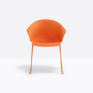 Pedrali Grace 411 armchair with polypropylene shell and steel sled frame