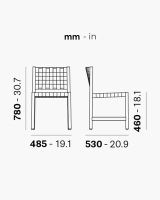 Pedrali Griante 3790 ash chair with seat and backrest in polypropylene ribbon