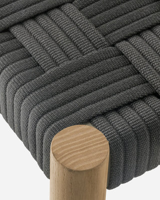 Pedrali Griante 3800 teak wood chair with seat and backrest in polypropylene ribbon OUTDOOR
