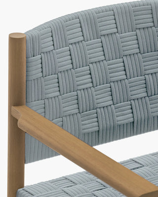 Pedrali Griante 3805 teak wood armchair with seat and backrest in polypropylene ribbon OUTDOOR