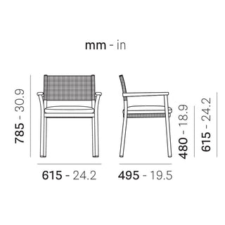 Pedrali Guinea 3695 aluminium chair with seat and backrest in waterproof textile mesh - Buy now on ShopDecor - Discover the best products by PEDRALI design