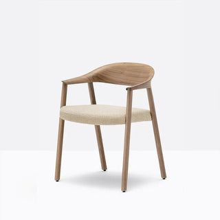 Pedrali Héra 2865 wood armchair with upholstered seat