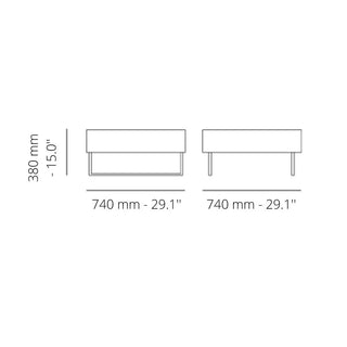 Pedrali Host Lounge 792 polyethylene lounge pouf with stainless steel sled frame