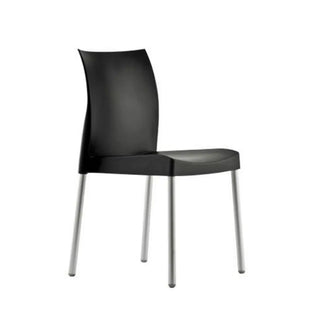 Pedrali Ice 800 chair with polypropylene shell and anodized aluminium frame