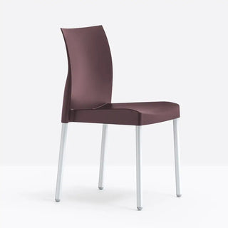 Pedrali Ice 800 chair with polypropylene shell and anodized aluminium frame