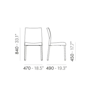 Pedrali Ice 800 chair with polypropylene shell and anodized aluminium frame