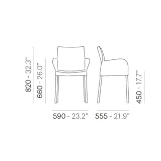 Pedrali Ice 850 chair with polypropylene armrests - Buy now on ShopDecor - Discover the best products by PEDRALI design