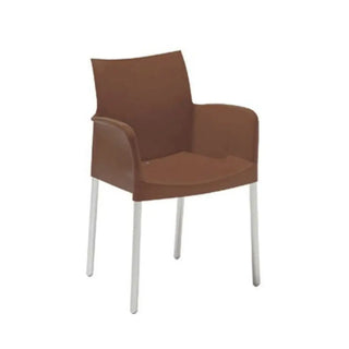 Pedrali Ice 850 armchair with polypropylene shell and anodized aluminium frame