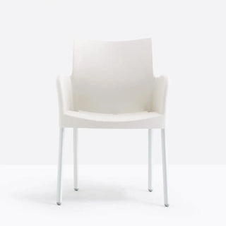 Pedrali Ice 850 armchair with polypropylene shell and anodized aluminium frame
