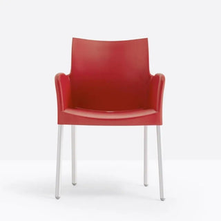 Pedrali Ice 850 armchair with polypropylene shell and anodized aluminium frame