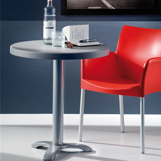 Pedrali Ice 850 armchair with polypropylene shell and anodized aluminium frame