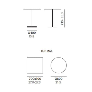 Pedrali Ikon 865 table base ø 40 cm - 15.75 in.