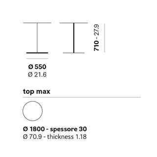 Pedrali Ikon 869 table base ø 55 cm - 21.65 in. to be filled
