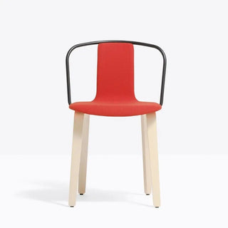 Pedrali Jamaica 2911 upholstered chair with ash legs and steel backrest