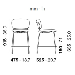 Pedrali Jazz upholstered stool with steel frame - Buy now on ShopDecor - Discover the best products by PEDRALI design