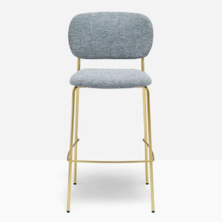 Pedrali Jazz upholstered stool with steel frame Antique brass OA Fabric G221 73.5 cm - Buy now on ShopDecor - Discover the best products by PEDRALI design
