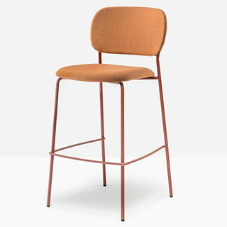 Pedrali Jazz upholstered stool with steel frame - Buy now on ShopDecor - Discover the best products by PEDRALI design