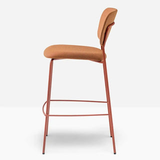 Pedrali Jazz upholstered stool with steel frame - Buy now on ShopDecor - Discover the best products by PEDRALI design