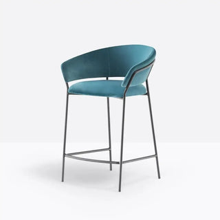 Pedrali Jazz upholstered lounge stool with steel frame - Buy now on ShopDecor - Discover the best products by PEDRALI design