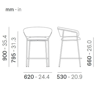 Pedrali Jazz upholstered lounge stool with steel frame - Buy now on ShopDecor - Discover the best products by PEDRALI design
