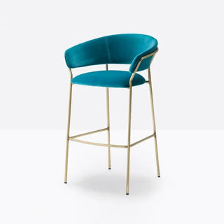 Pedrali Jazz upholstered lounge stool with steel frame - Buy now on ShopDecor - Discover the best products by PEDRALI design
