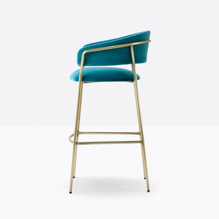 Pedrali Jazz upholstered lounge stool with steel frame - Buy now on ShopDecor - Discover the best products by PEDRALI design