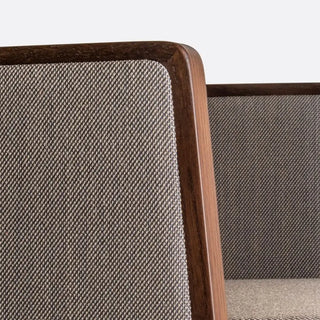 Pedrali Jil 521 upholstered lounge chair with oak wood frame