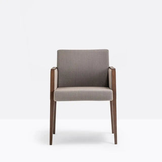 Pedrali Jil 525 upholstered armchair with oak wood frame Tobacco-stained oak W Fabric G64 - Buy now on ShopDecor - Discover the best products by PEDRALI design