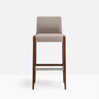 Pedrali Jil 526 upholstered stool with oak wood frame Tobacco-stained oak W Fabric G64 - Buy now on ShopDecor - Discover the best products by PEDRALI design