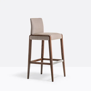 Pedrali Jil 526 upholstered stool with oak wood frame - Buy now on ShopDecor - Discover the best products by PEDRALI design