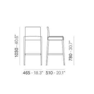 Pedrali Jil 526 upholstered stool with oak wood frame - Buy now on ShopDecor - Discover the best products by PEDRALI design