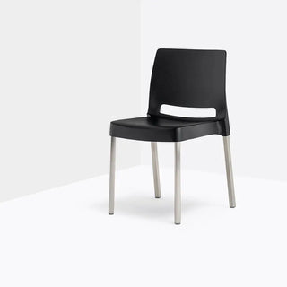 Pedrali Joi 870 chair with polypropylene shell and anodized aluminium frame