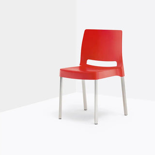 Pedrali Joi 870 chair with polypropylene shell and anodized aluminium frame