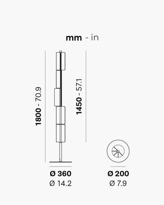 Pedrali Kawara L010T floor lamp with adjustable modules - Buy now on ShopDecor - Discover the best products by PEDRALI design