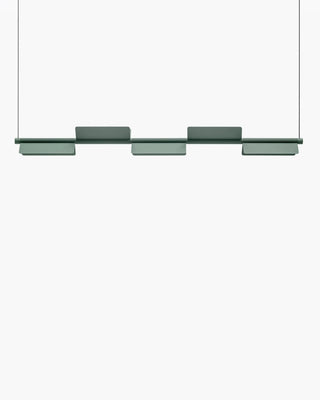 Pedrali Kawara L010S horizontal pendant lamp with adjustable modules Green VE600 5 Modules - Buy now on ShopDecor - Discover the best products by PEDRALI design